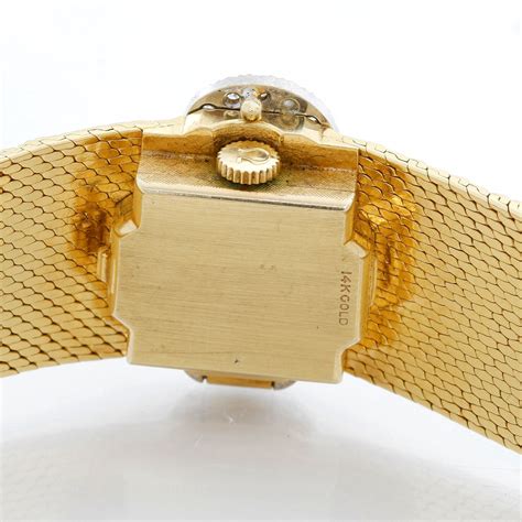 14k yellow gold omega watch o.f pocket|14k gold omega ladies watch.